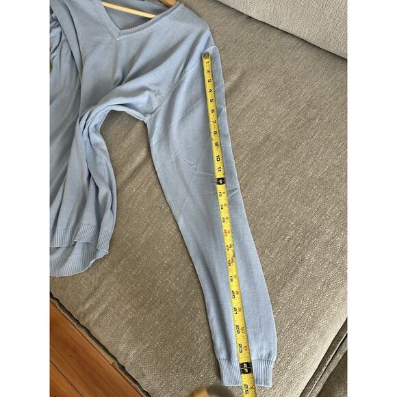 Made In Italy Cotton Extra Fine Blue Sweater L Preppy Coastal Old Money Summer - Picture 12 of 13